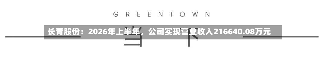 长青股份：2026年上半年，公司实现营业收入216640.08万元-第1张图片