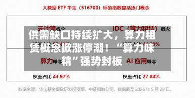 供需缺口持续扩大	，算力租赁概念掀涨停潮！“算力味精”强势封板-第2张图片