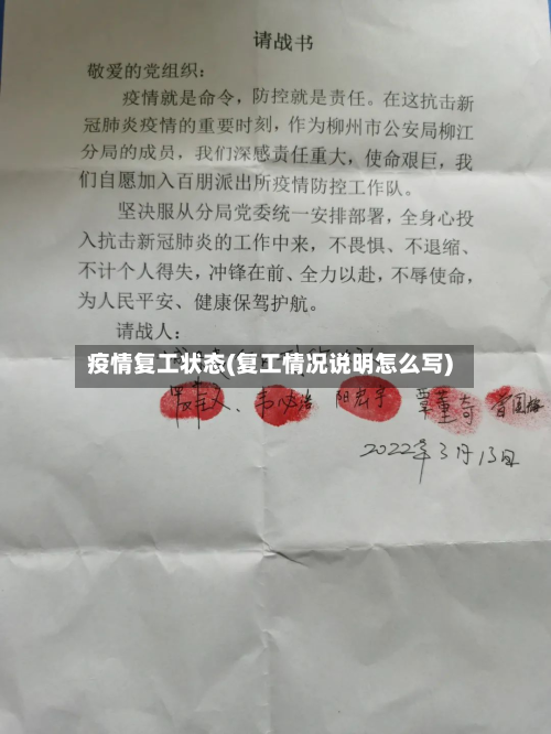 疫情复工状态(复工情况说明怎么写)-第1张图片