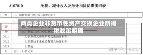 两类企业非货币性资产交换企业所得税政策明确-第1张图片