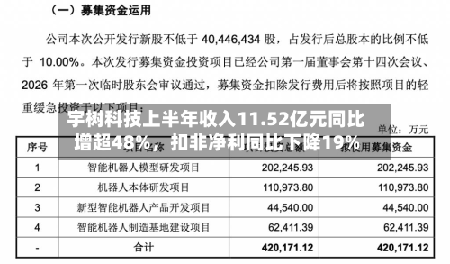 宇树科技上半年收入11.52亿元同比增超48%，扣非净利同比下降19%-第1张图片
