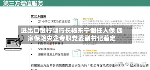 进出口银行副行长杨东宁调任人保 四家保险央企专职党委副书记落定-第1张图片