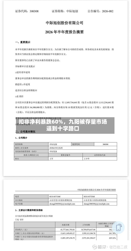 扣非净利暴跌60%，九阳被存量市场逼到十字路口-第2张图片