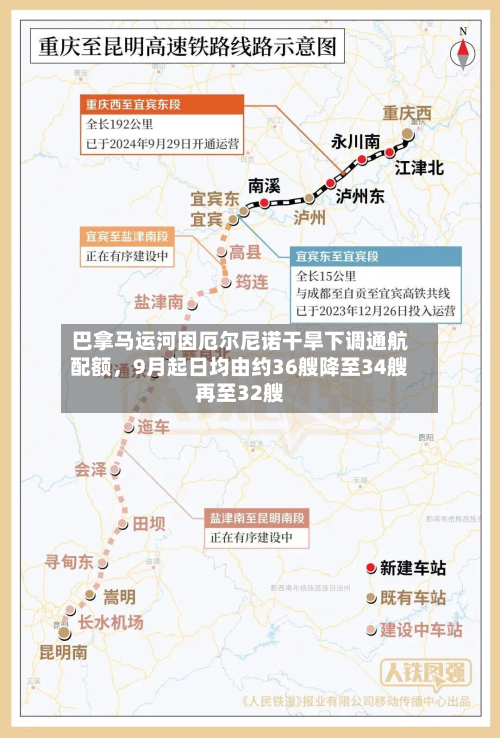 巴拿马运河因厄尔尼诺干旱下调通航配额，9月起日均由约36艘降至34艘再至32艘-第3张图片