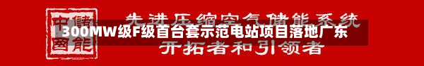 300MW级F级首台套示范电站项目落地广东-第2张图片
