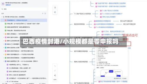 巴西疫情封港/小规模都是零申报吗-第2张图片