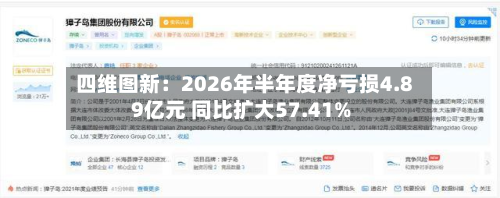 四维图新：2026年半年度净亏损4.89亿元 同比扩大57.41%-第3张图片